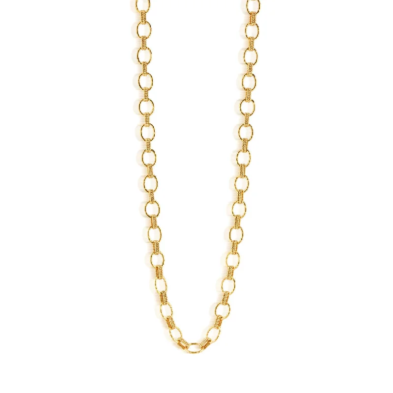 Special occasion necklace for women-Cleopatra Small Link Necklace, 32" - Gold