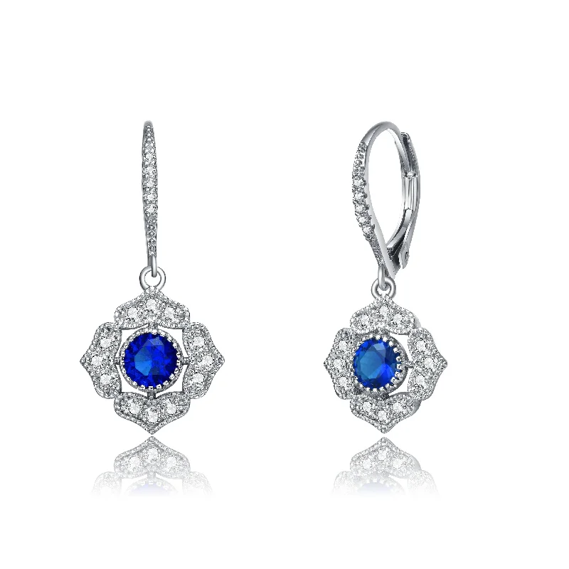 Fancy earrings for women-Déco Ocean Blue Petal Earrings