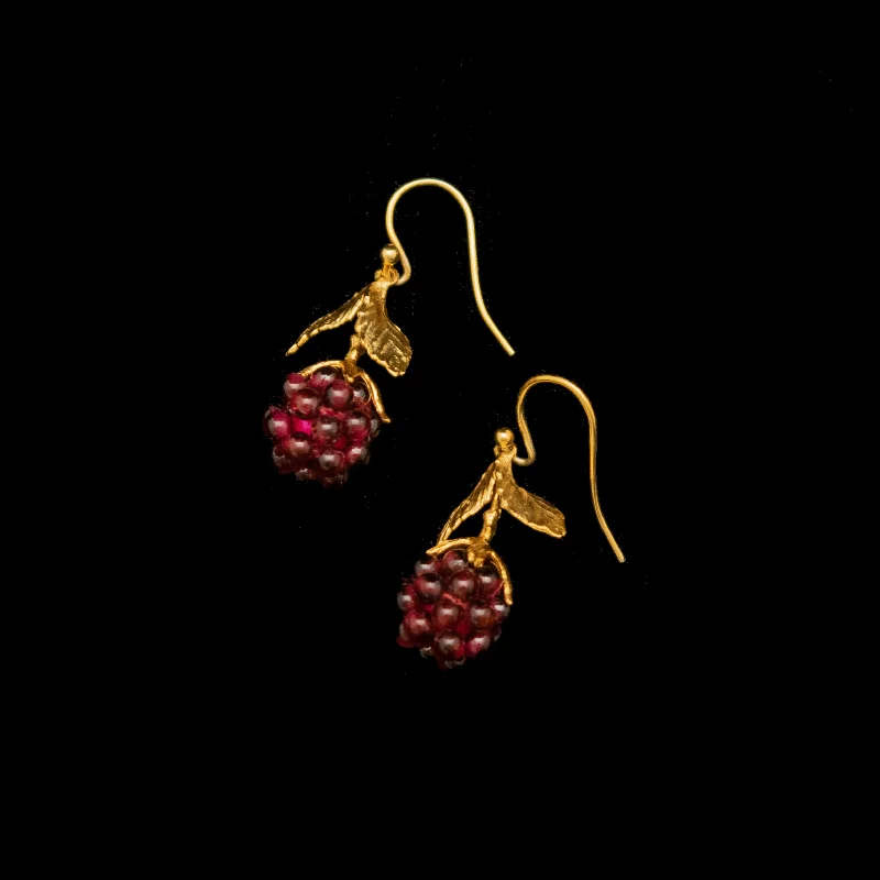 Statement diamond earrings for women-Fine Raspberry Earrings