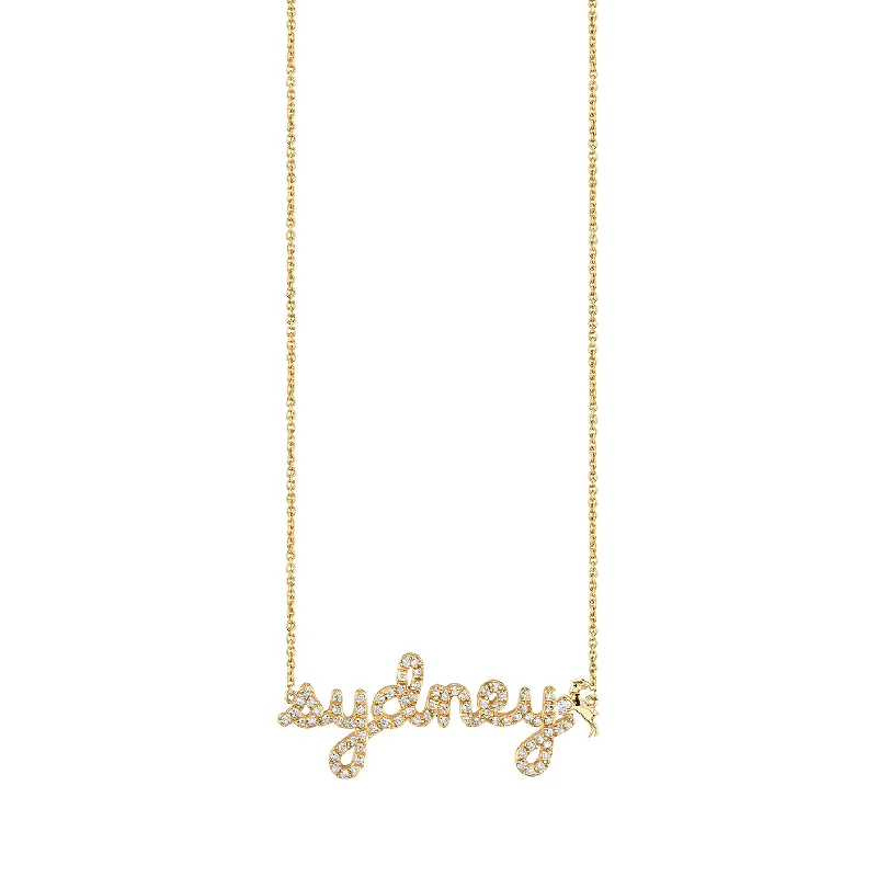 Multi-layered necklace for women-Gold & Diamond Small Custom Script Capricorn Zodiac Necklace