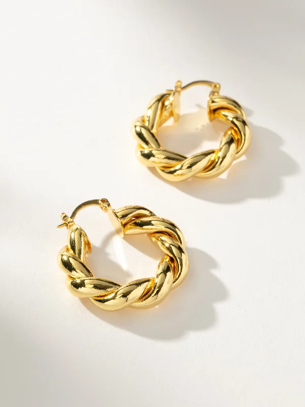 Big hoop earrings for women-Roped Hoops