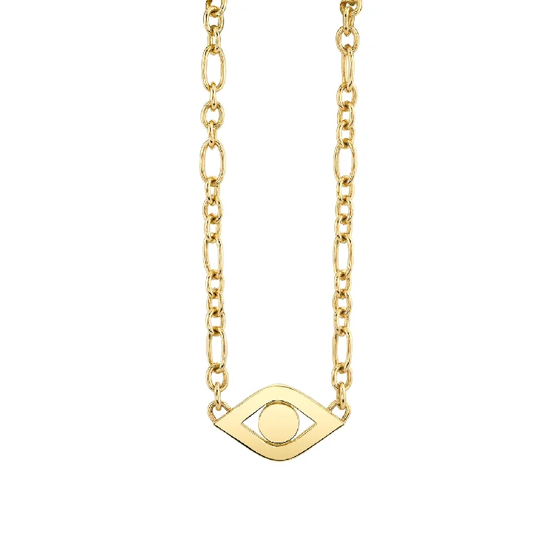 Diamond chain necklace for women-Pure Gold Extra Large Eye Link Necklace