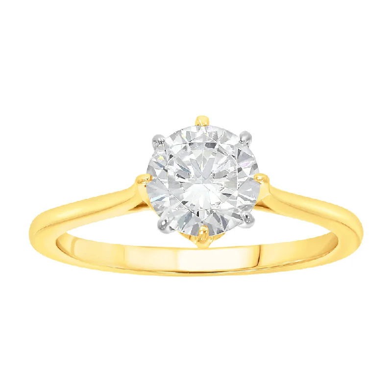 Custom bridal engagement ring for women-9ct Yellow Gold  1 Carat Diamond Solitaire Ring