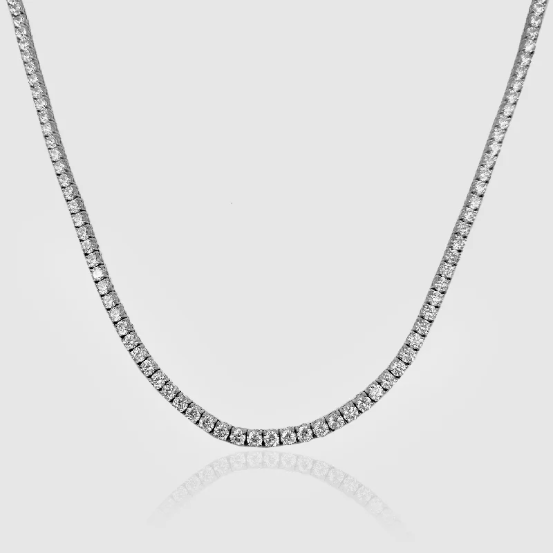 Personalized silver necklace for women-Tennis Chain (Silver) 3mm