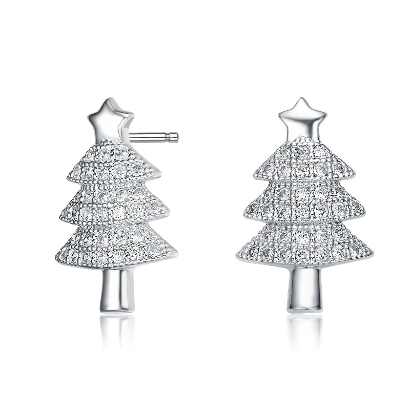 Statement gemstone earrings for women-Les Haudères Christmas Tree Earrings