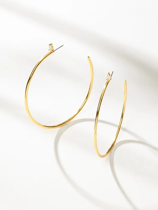 Sterling silver drop earrings for women-Touch of Fem Hoops