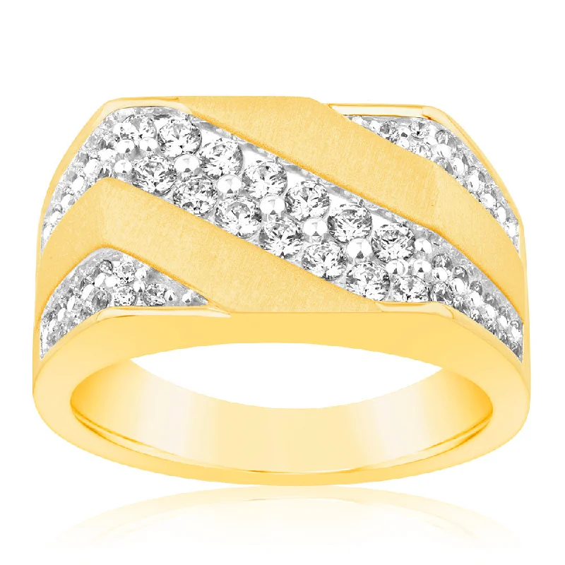 Matching engagement rings for women-1 Carat Luminesce Lab Grown Diamond Gents Ring in 9ct Yellow Gold