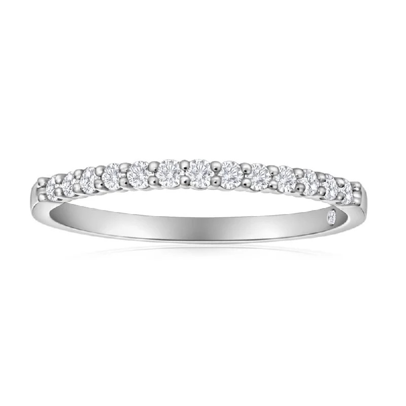 Platinum wedding engagement ring for women-1/5 Carat Flawless Cut Diamonds Set In 18ct White Gold