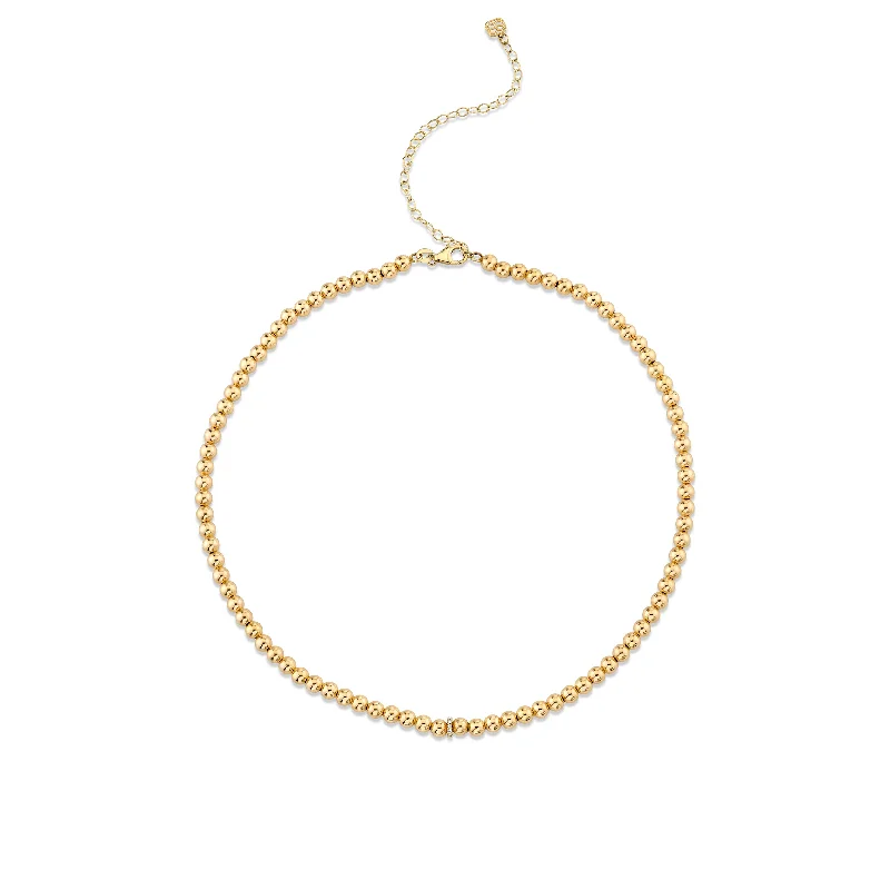 Long chain necklace for women-Gold & Diamond Rondelle Necklace