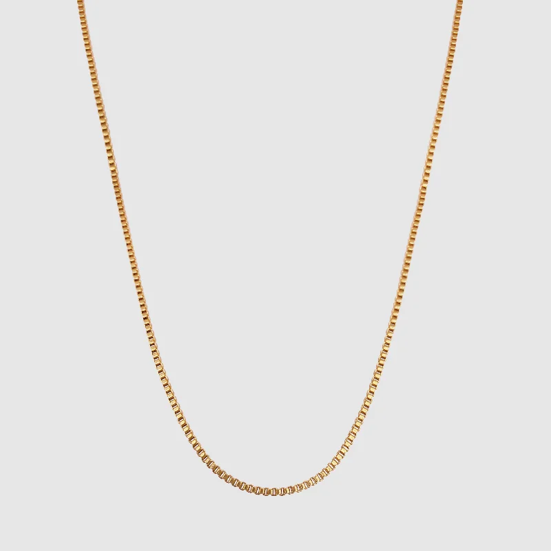 Vintage necklace for women-Box Chain (Gold) 2mm