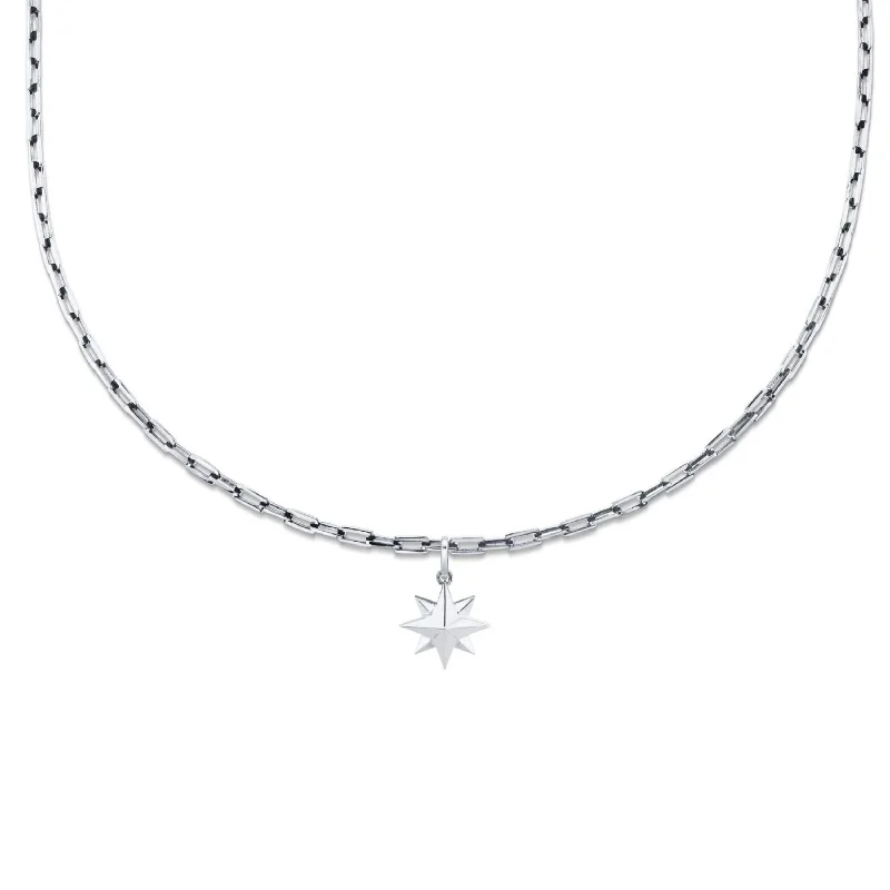 Bridal necklace for women-READY TO SHIP SOLID GOLD NORTHERN STAR PENDANT NECKLACE