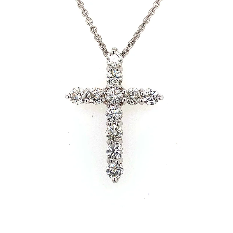 Birthday gift necklace for women-Diamond Cross Pendant