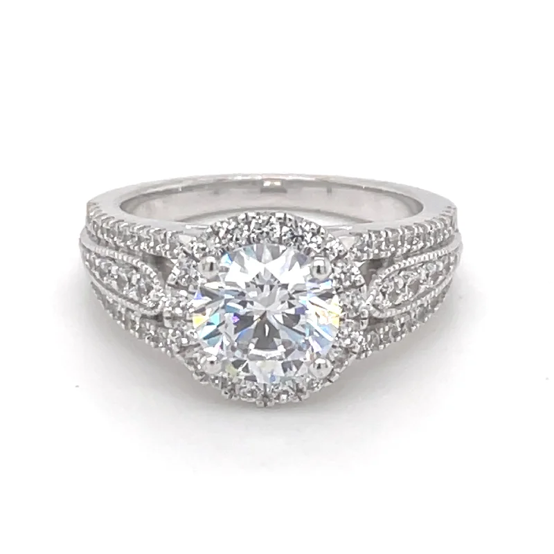 Sparkling engagement ring for women-Diamond Semi-Mount Rings (Temp/No center)