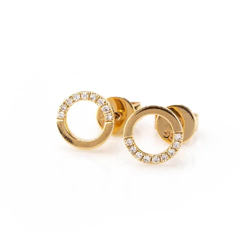 Classic earrings for women-50/50 Circle Studs