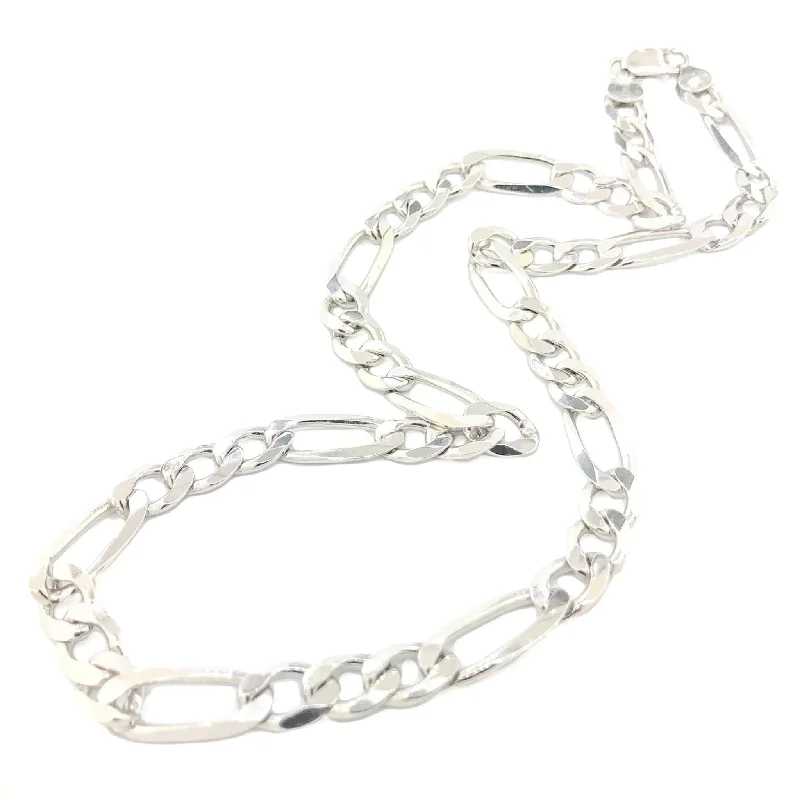 Circle necklace for women-SS 9.6mm 22" Figaro Chain 56.91grms