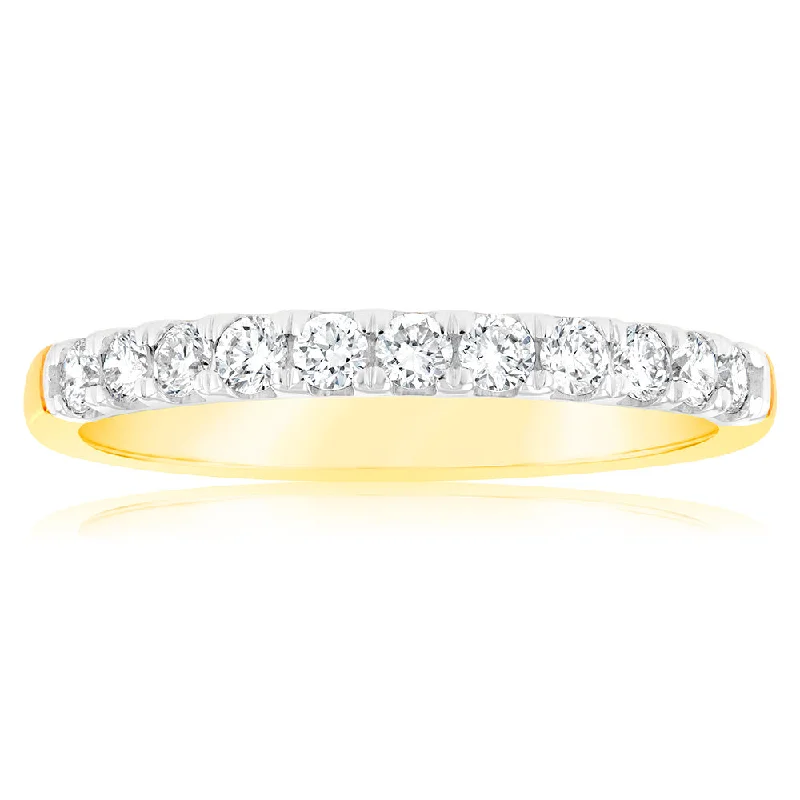 Affordable diamond engagement ring for women-Luminesce Lab Grown 1/3 Carat Diamond Eternity Ring in 9ct Yellow Gold