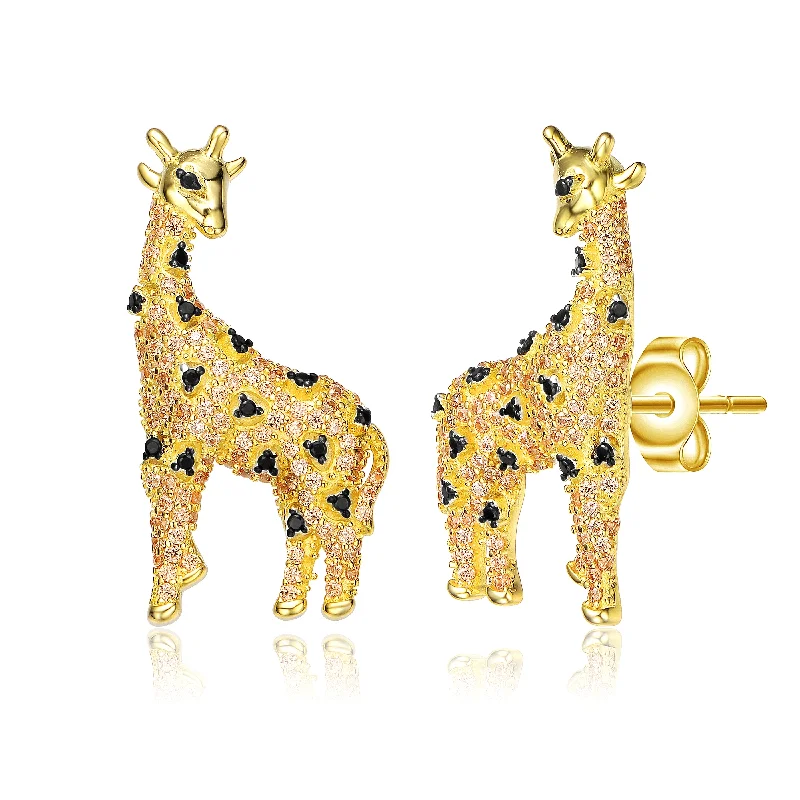 Emerald earrings for women-Chloé Golden Giraffe Earrings