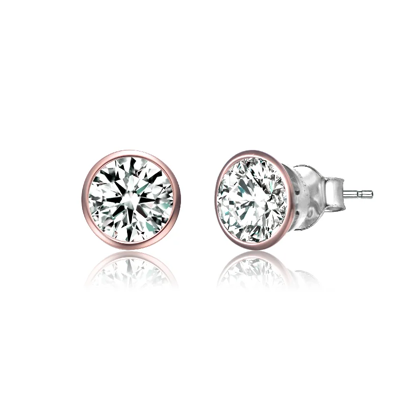 Trendy earrings for women-Marguerite Solitaire Stud Earrings