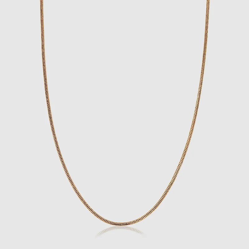 Silver pendant necklace for women-Snake Chain (Gold) 2mm