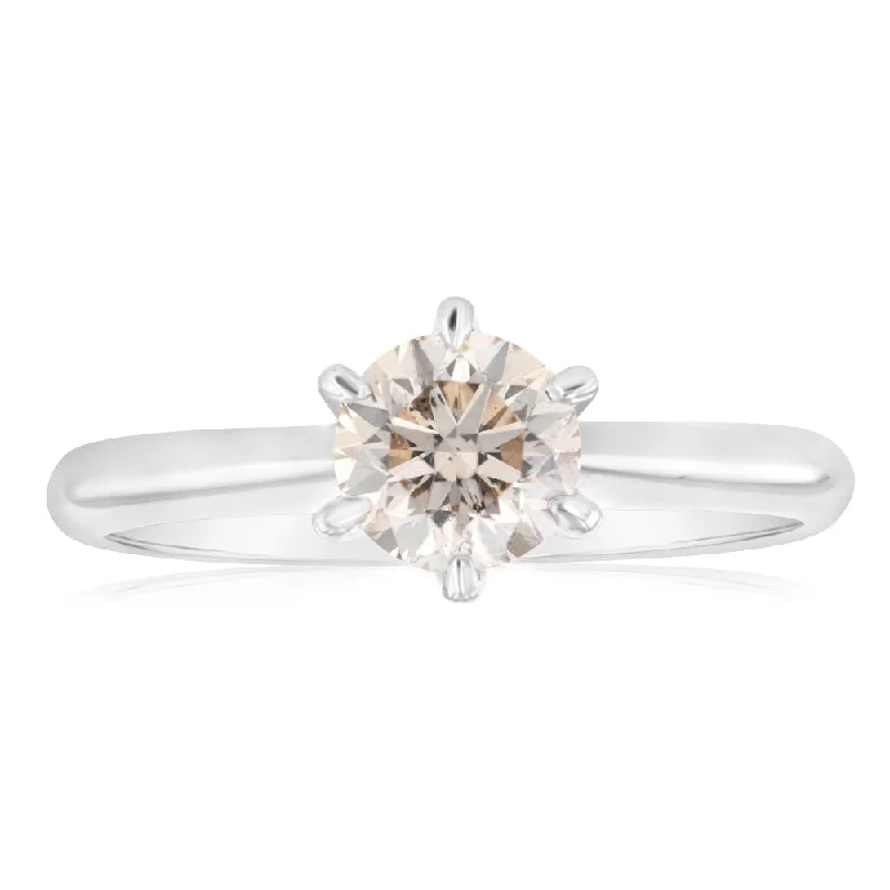 Custom engagement ring for women-9ct White Gold Solitaire Ring With 1 Carat Australian Diamond