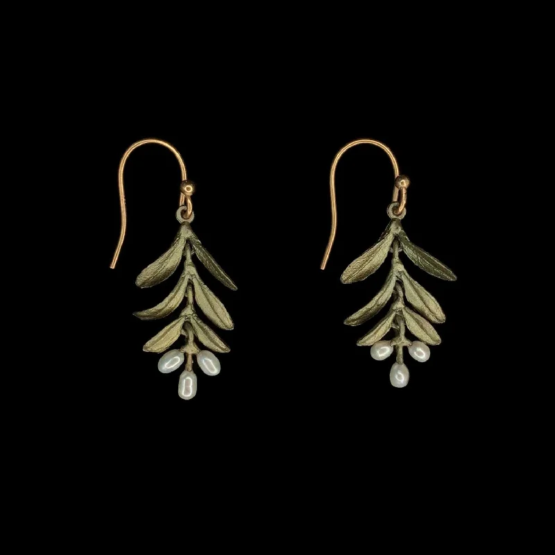 Matching gold earrings for women-Garden Vine Earrings - Wire