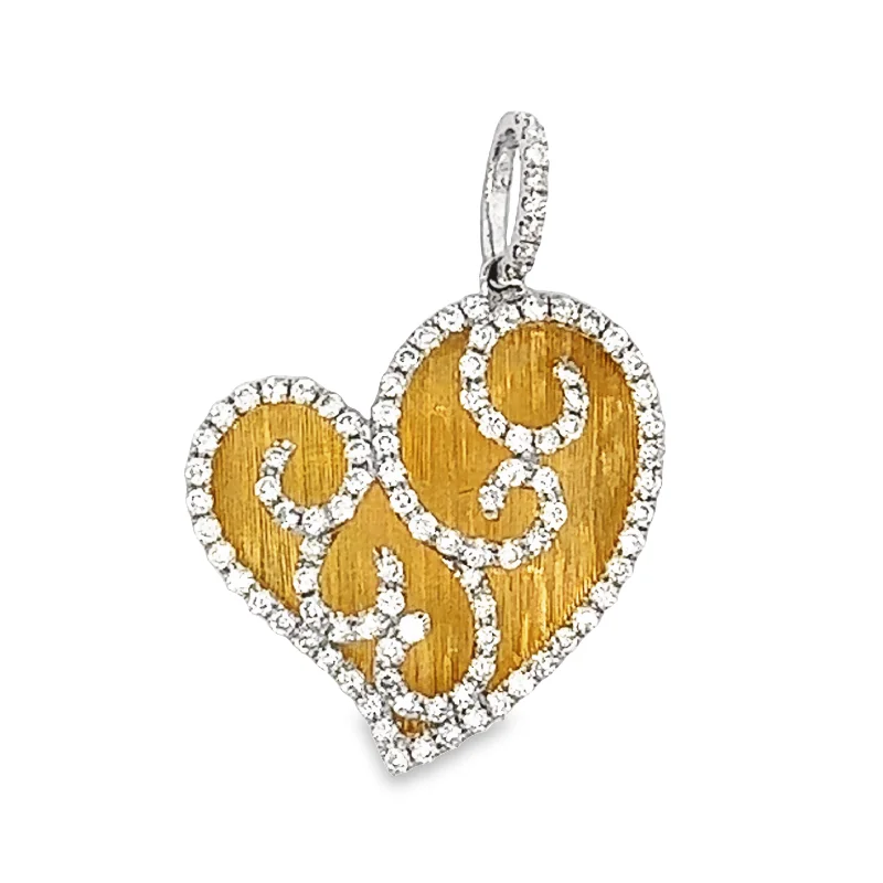 Heart pendant necklace for women-Heart Pendant with Diamond Cage