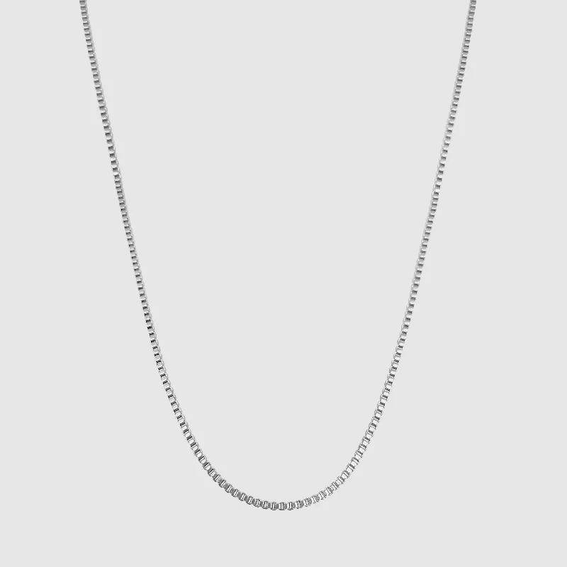 Choker necklace for women-Box Chain (Silver) 2mm