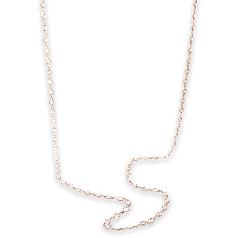 Trendy necklace for women-RGP Sterling with CZ By The Yard 36” Necklace