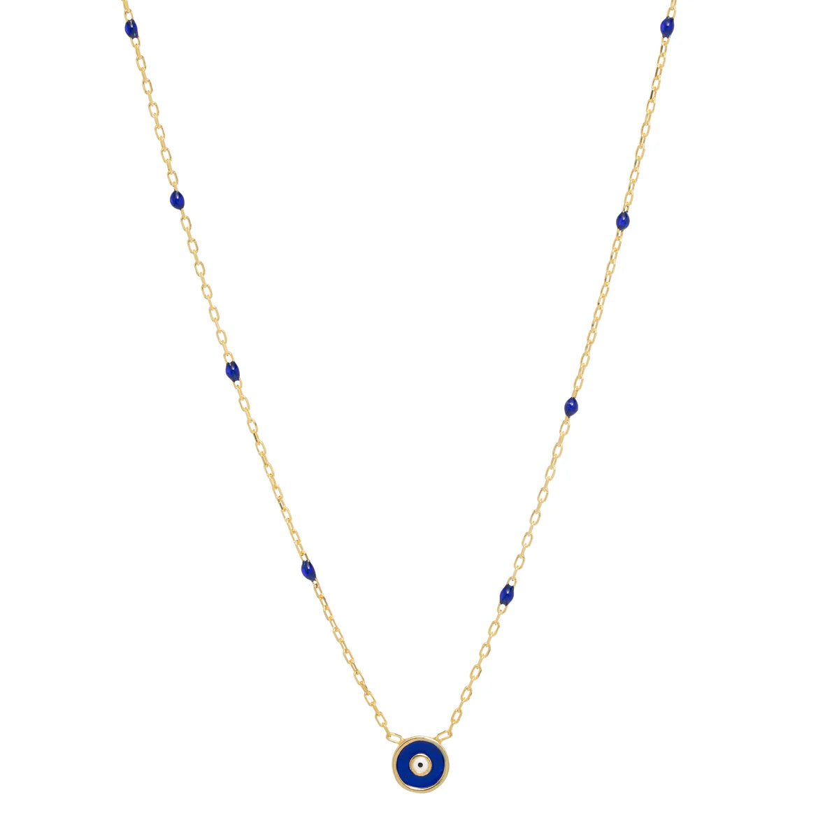 Trendy necklace for women-YGP Sterling Blue Enamel Guardian Eye Necklace