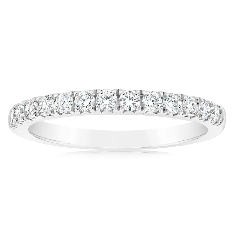 Affordable diamond engagement ring for women-Luminesce Lab Grown 1/2 Carat Diamond Eternity Ring in Sterling Silver