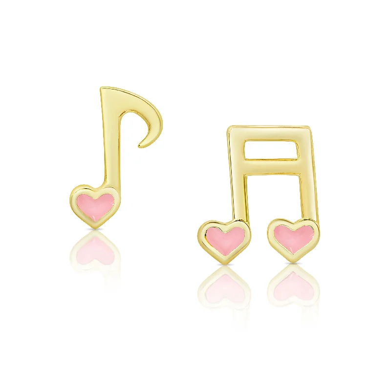 Matching earrings for women-Musical Notes Stud Earrings