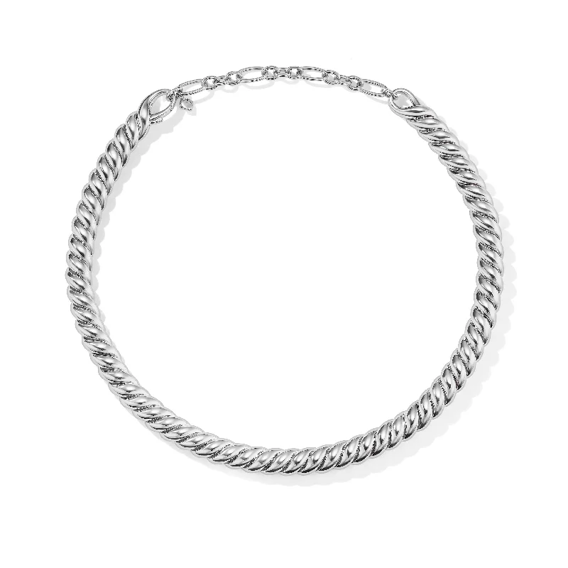 Custom necklace for women-Sculpted Cable Necklace in Sterling Silver\, 8.5mm