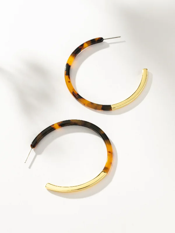 Big hoop earrings for women-Franklin Tortoise Hoops