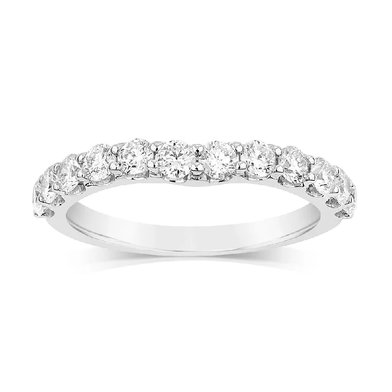 Platinum wedding engagement ring for women-Luminesce Lab Grown 1.5 Carat Diamond Eternity Curve Ring in 18ct White Gold