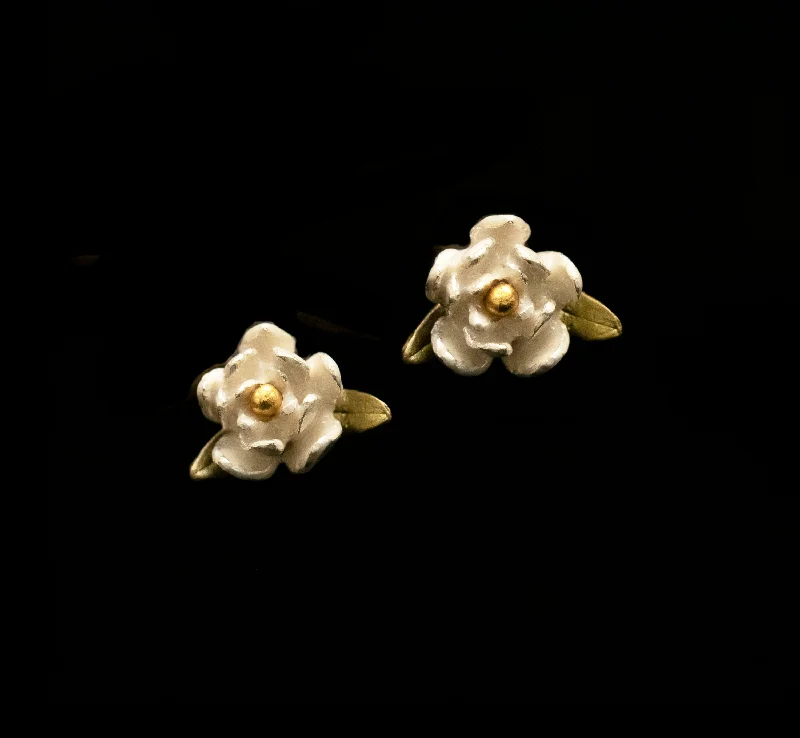 Statement earrings for women-Magnolia Post Earrings