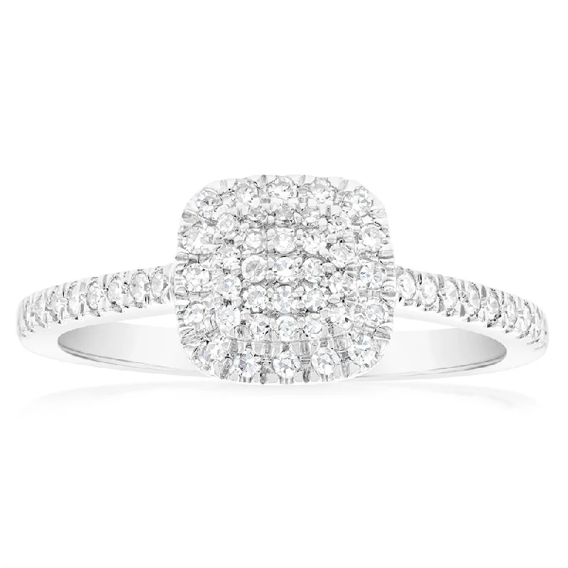 Diamond wedding ring for women-1/4 Carat Luminesce Laboratory Grown Silver Ring with 57 Diamonds