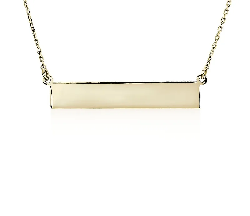 Multi-layered necklace for women-14K Y Gold Bar Necklace