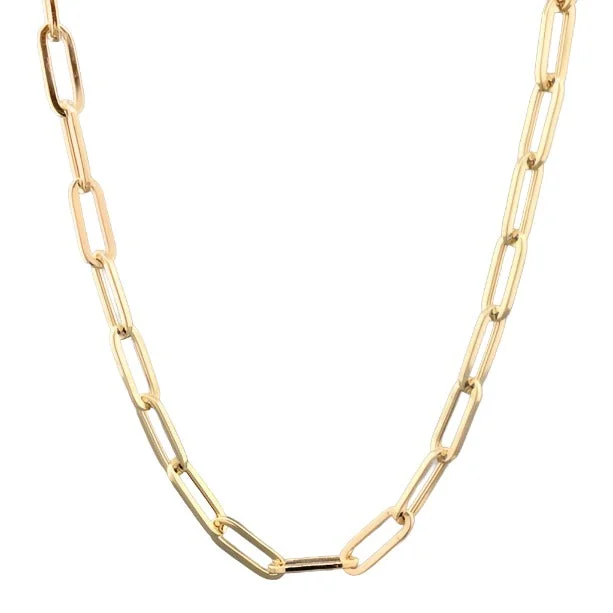 Bridal necklace for women-14K Y Gold 18" Paperclip Necklace 8.8grms