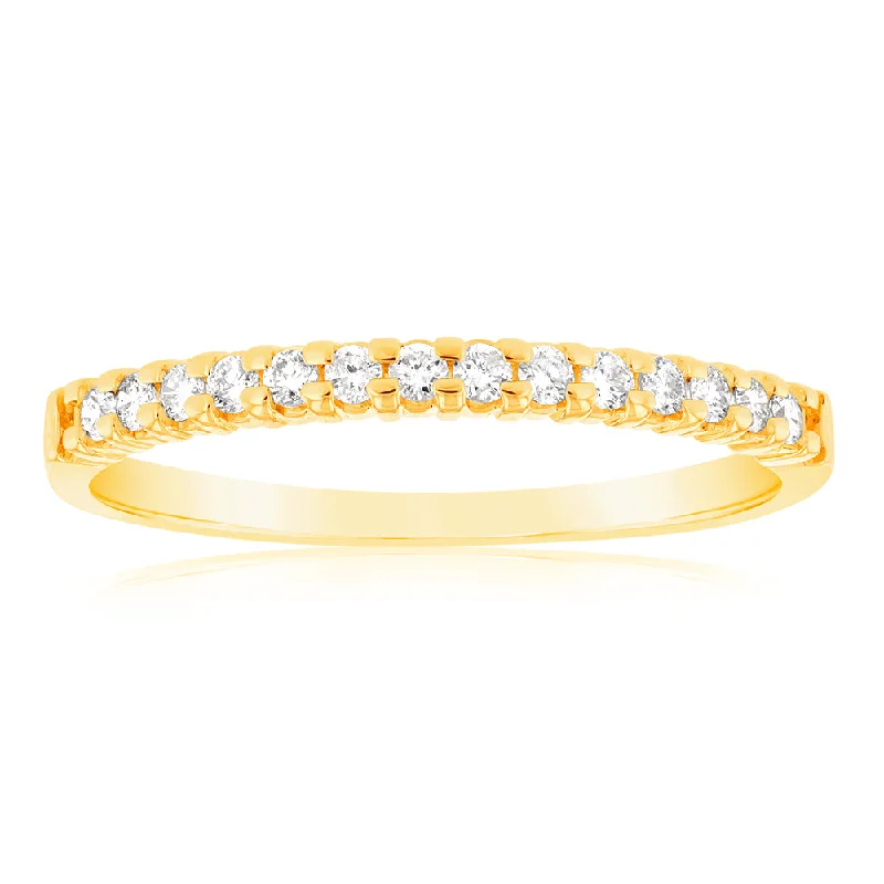 Yellow diamond engagement ring for women-18ct Yellow Gold Ring With 0.15 Carats Of Diamonds