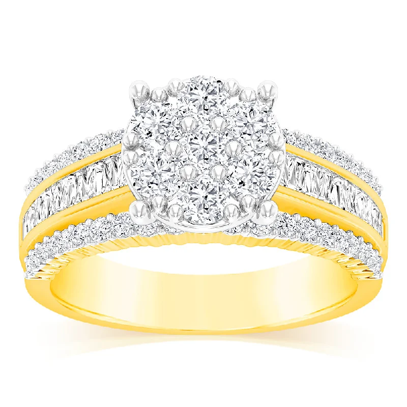 Customizable engagement ring for women-Luminesce Lab Grown 10ct Yellow Gold Ring in 1.25 Carat Diamond