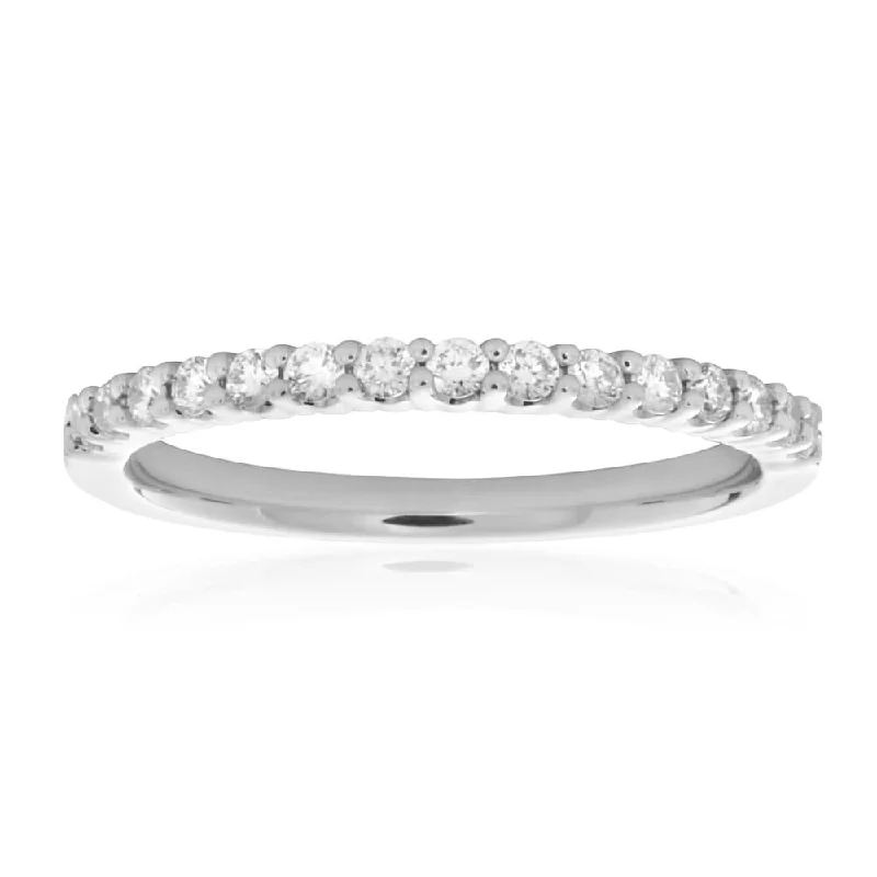 Sparkling engagement ring for women-18ct White Gold Eternity Ring with 1/4 Carat of Diamonds