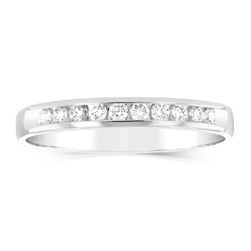 Engagement ring with halo for women-Luminesce Lab Grown Diamond 1/5 Carat Eternity Ring in 9ct White Gold