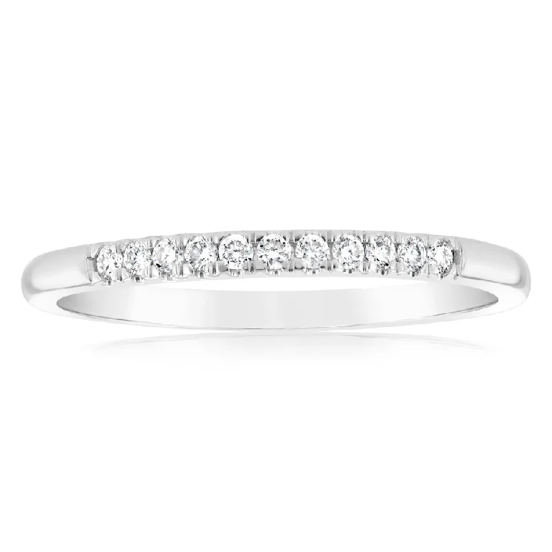 Affordable engagement ring for women-Luminesce Lab Grown Diamond 10-14pt Eternity Ring in 9ct White Gold