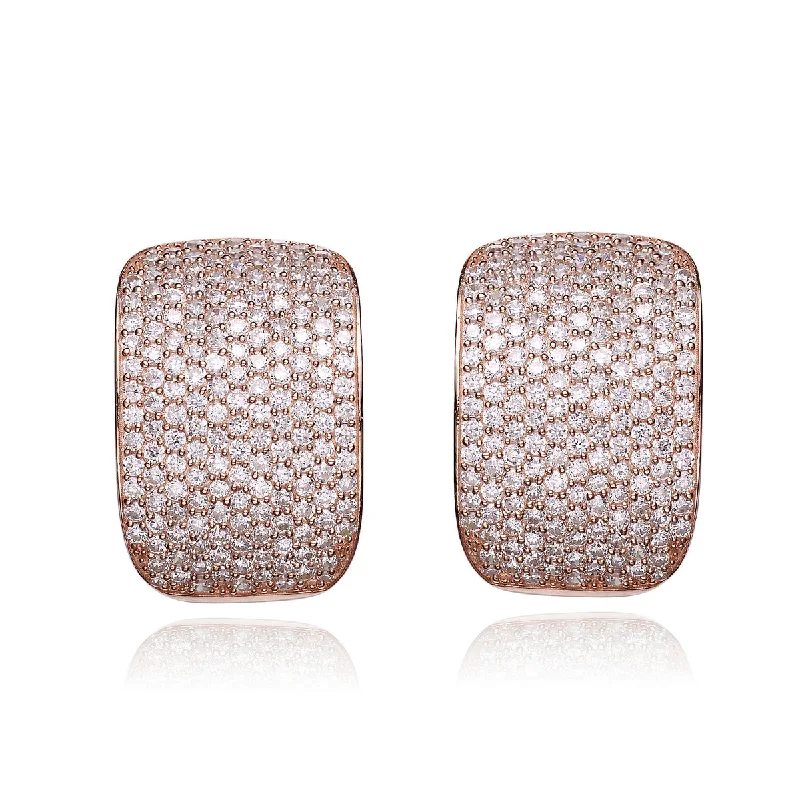 Round stud earrings for women-Marguerite Rose Gold Soft Square Limited Edition Earrings