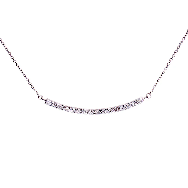 Stylish chain necklace for women-Diamond Bar Necklace