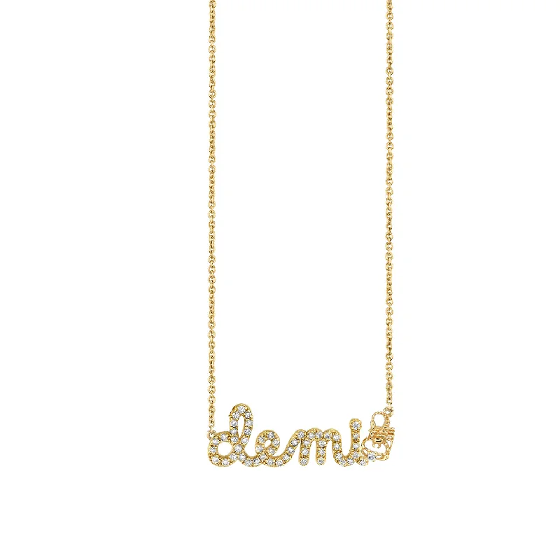 Fashion necklace for women-Gold & Diamond Small Custom Script Scorpio Zodiac Necklace