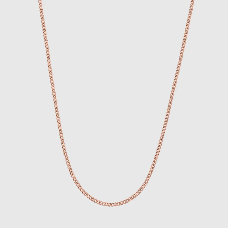 Heart pendant necklace for women-Connell Chain (Rose Gold) 2mm