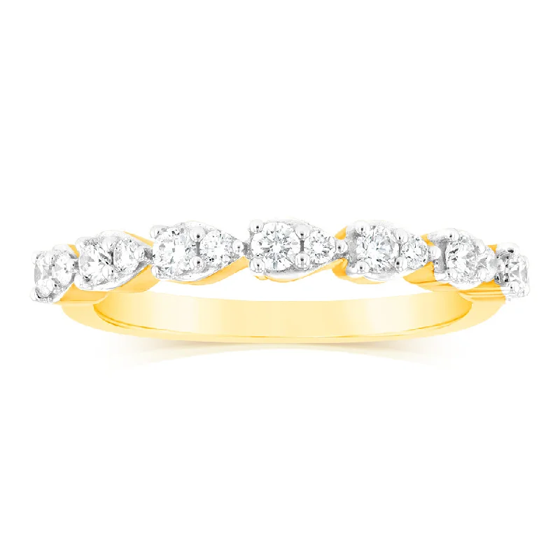 Custom engagement ring set for women-Luminesce Lab Grown 9ct Yellow Gold Ring in 14 Diamonds