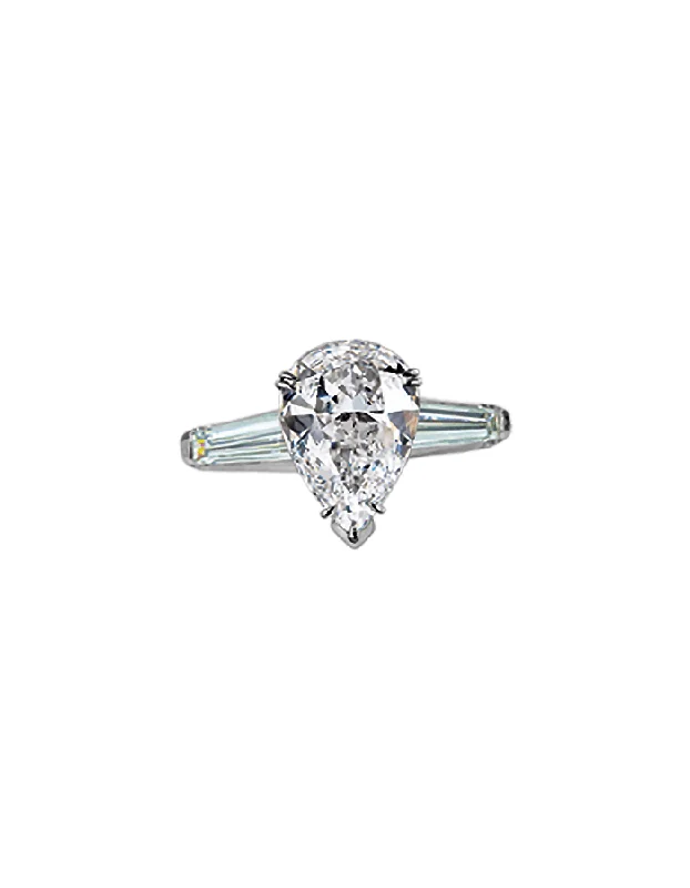 Diamond eternity engagement ring for women-Pear Shape diamond 3.19 Carat - J SI2