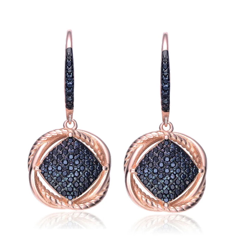 Personalized diamond earrings for women-Gabrielle Maritime Black Dangling Earrings